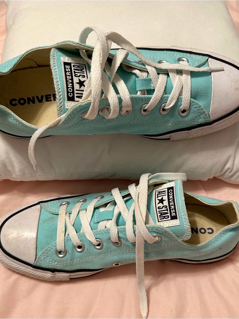 Converse Chuck Taylor Low Top Sneakers - Mint Green and White